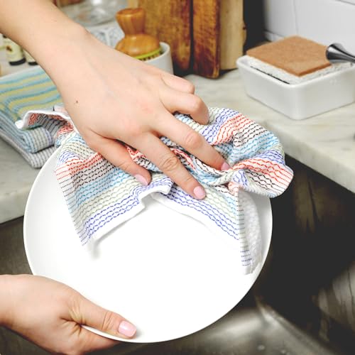 Full Circle Tidy 100% Organic Cotton Dish Cloths, Set of 3, Multicolored