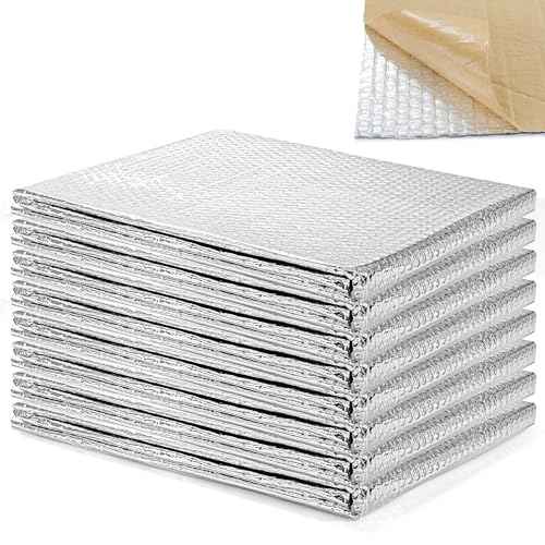 BALAPET Self-Adhesive Garage Door Insulation Kit, 8pcs 24" x 48" Garage Insulation Panels,Double Bubble Reflective Aluminum Foil Winter Clod and Summer Heat for Garage Attic Wall