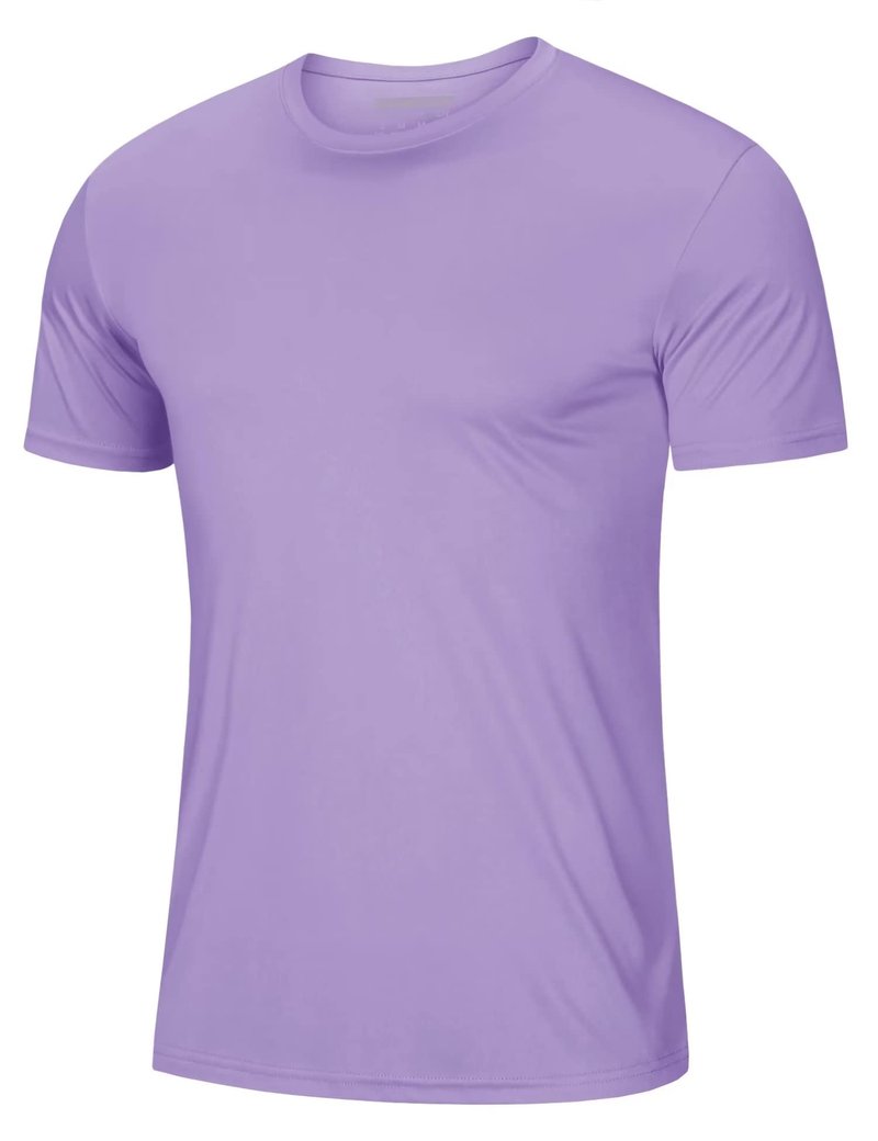 MAGCOMSEN Mens Short Sleeve Shirts SPF 50+ Lightweight T-Shirt Sun Protection Rash Guards Shirts Gym Base Layer Shirts Running Shirts Active Shirts, Light Purple, XX-Large