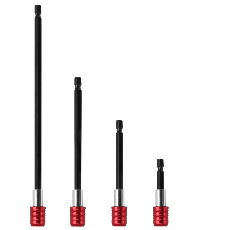 Uenhoy 4 Pcs Drill Bit Extension Set, Magnetic Drill Screwdriver Bit Holders (2-3/8", 4", 6", 12"), 1/4 Inch Hex Shank Quick Release Extension Adapter for Impact Driver Electric Screwdriver