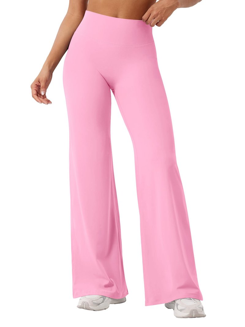 YEOREO Workout Leggings Womens No Front Seam Straight Leggings 31.5" High Waist Buttery Eddiy Gym Yoga Pants Bubblegum Pink XXL