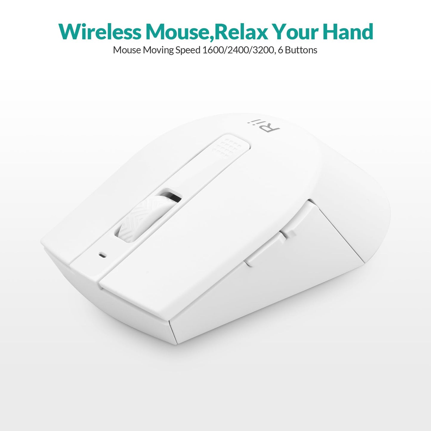 Wireless Keyboard and Mouse Set, Keyboard and Mouse with Ultra-slim Size UK Layout Compatible with PC, Laptop, Computer, Windows for Office Home Work-White