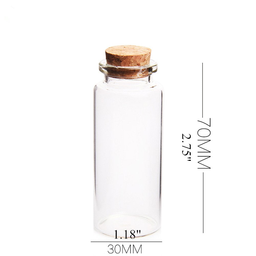 Danmu 30ml 1.18" x 2.75" Potion Bottles,Mini Glass Bottles,Small Glass Jars for Wedding Favors,Halloween Decorations,Baby Shower,Party Favors(12Pcs)