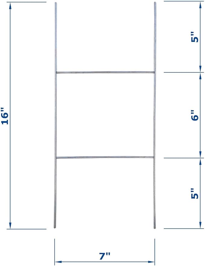 5 Pack Sign Stakes 16"x7", Metal H Frame Yard Sign Stakes for 4mm,5mm Corrugated Plastic Yard Signs