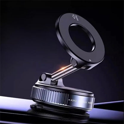 360° Foldable Vacuum Magnetic Phone Holder, Magnetic Car Phone Mount, Hands-Free Suction Cup Phone Holder for Smooth Surface/Car/Gym/Mirror/Tile-Black
