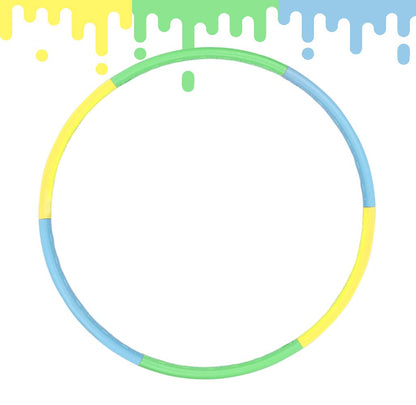 Beakabao Exercise Hoops Set for Kids(6 Parts), Weight and Size Adjustable Detachable Fitness Toys, Suitable for Gymnastics, Dance, Party, Games and Pet Training, 29 Inches (Yellow + Green + Blue)