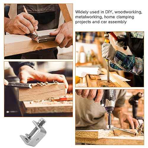 304 Stainless Steel C Clamp,1 1/2 Inch Tiger Clamp Woodworking Clamp Heavy Duty C Clamps for Woodworking, Welding and Construction,Features Stable Wide Jaws and Protective Pads(2 Pcs)