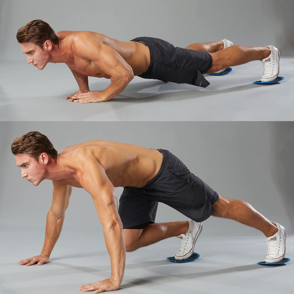 Ehsyxslx Blue Gliding Discs Core Sliders(Curved Arc) Smooth Use On Carpet Floor Exercise Sliders Equipment.Compact Core Gliders for Home Gym - Fitness Equipment & Full-Body Workout Accessories