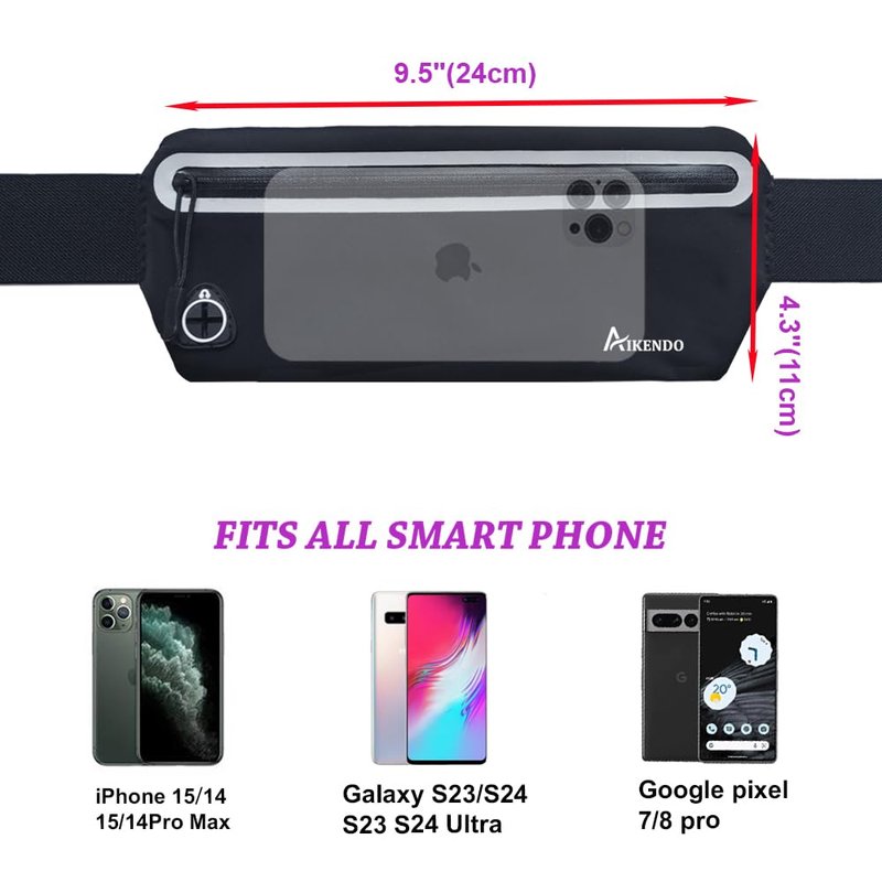 Slim Running Belt Fanny Pack Women Men,Runners Phone Holder Waist Bag,Run Pouch Waist Belt for Workout Jogging,Travel Money Belt Running Gear Accessories.