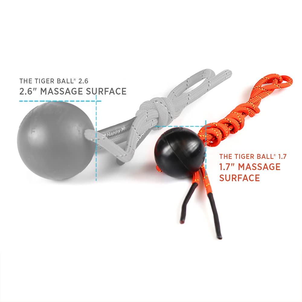 Tiger Tail Tiger Ball 2.6 Foam Roller Ball + 47” Corded Rope – Deep Tissue Massage Ball: Feet, Legs, Neck, Back – Trigger Point Massage Therapy – Relieve Muscle Soreness – Muscle Recovery