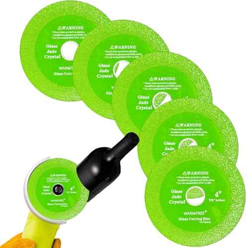 5 pcs Glass Cutting Disc for Angle Grinder, 4" X 7/8¡±Ceramic Tile Cutter Blade, Ultra-Thin Diamond Glass Cutters Tools for Grinding Ceramic,Crystal,Wine Bottle,Tile,Jade.
