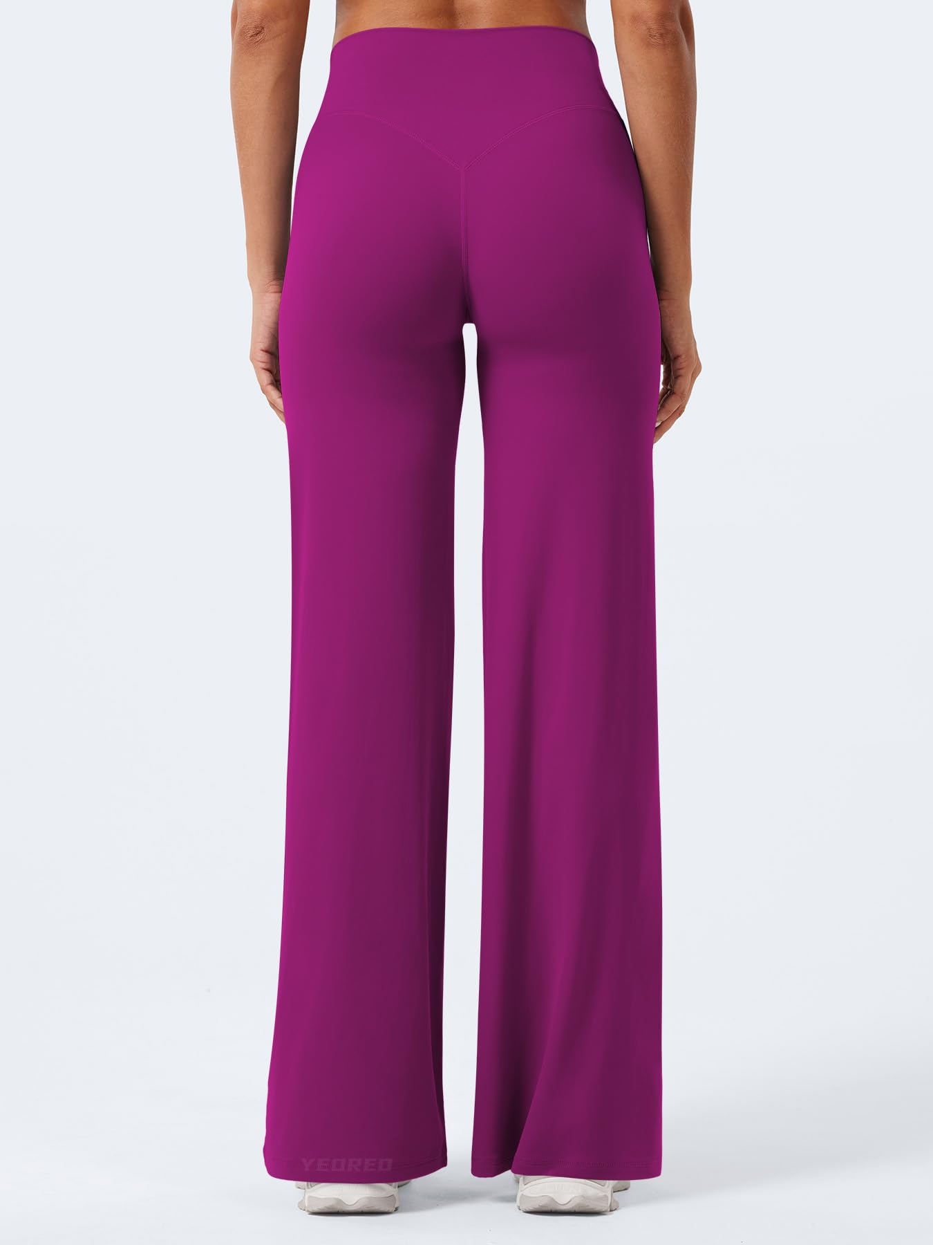 YEOREO Workout Leggings Womens No Front Seam Straight Leggings 31.5" High Waist Buttery Eddiy Gym Yoga Pants Rose Purple L