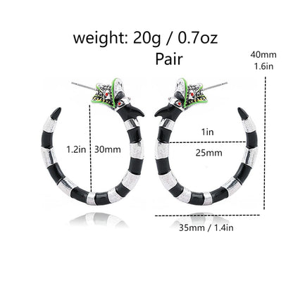 Beetle Sandworm Juice Hoop Earring - Coral Snake Earrings - Costume Jewelry for Womenand Fans(Sandworm Earring)