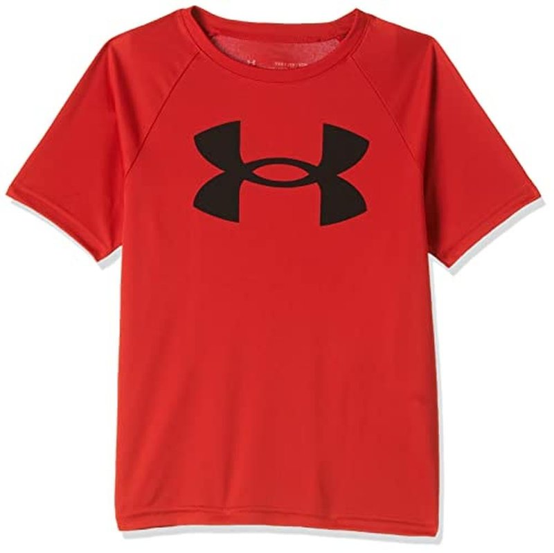 Under Armour Boys Tech Big Logo Short Sleeve T-Shirt , Red (600)/Black , Large