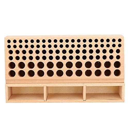 GLOGLOW Leather Tool Holder, 98 Holes Wooden Leather Tools Storage Box Hand Work Tool Organizer Rack (100 Holes)