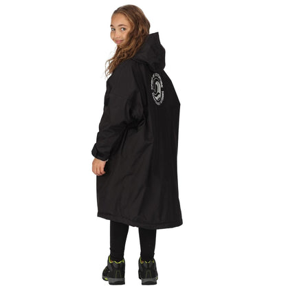 Regatta Kids Junior Waterproof Changing Robe, Borg Lined Changing Robe with Hood - Perfect for Outdoor Water Activities