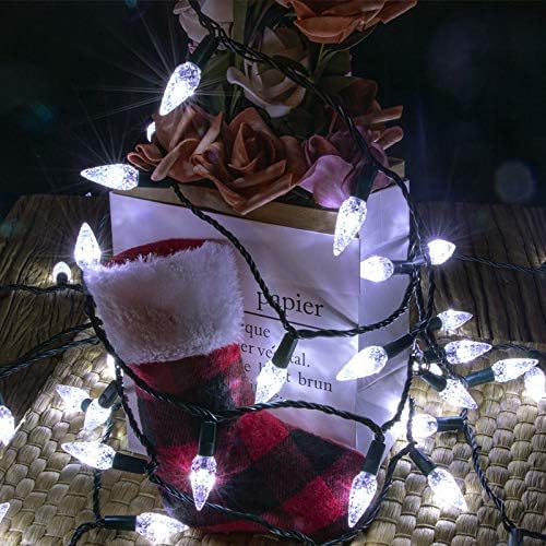 AWQ 500LED 173.8 FT C6 Christmas String Lights Plug in Fairy Twinkle String Lights 8 Modes Timer Function Waterproof Extendable for Indoor Outdoor Wedding Party Christmas Decoration (500, White)