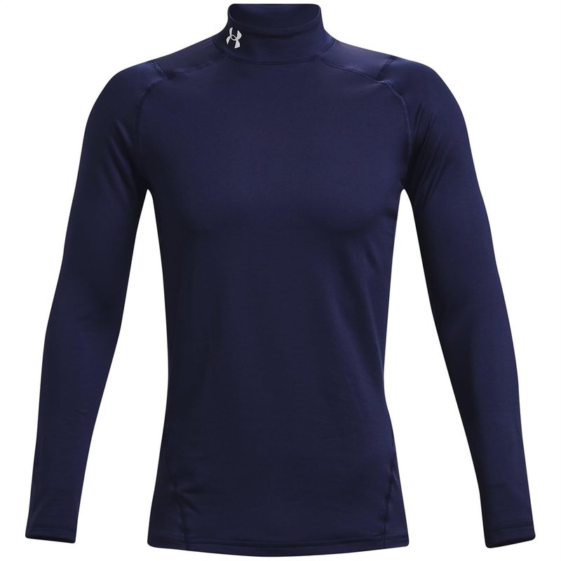 Under Armour - Mens ColdGear Armour Fitted Mock Long-Sleeve T-Shirt, Color Midnight Navy (410), Size: X-Large x Tall