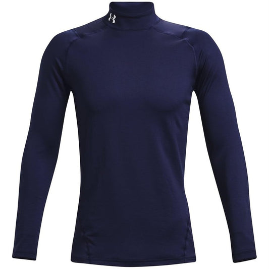 Under Armour - Mens ColdGear Armour Fitted Mock Long-Sleeve T-Shirt, Color Midnight Navy (410), Size: X-Large x Tall