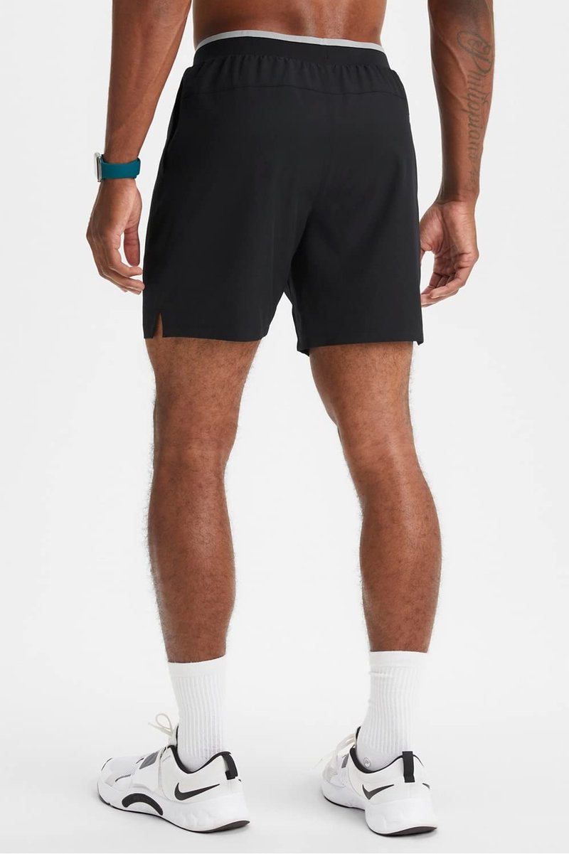 Fabletics Men's The Fundamental Short II (Lined), Workout, Running, Training, Gym, Yoga, Ultra Lightweight,7" Inseam, S, Black