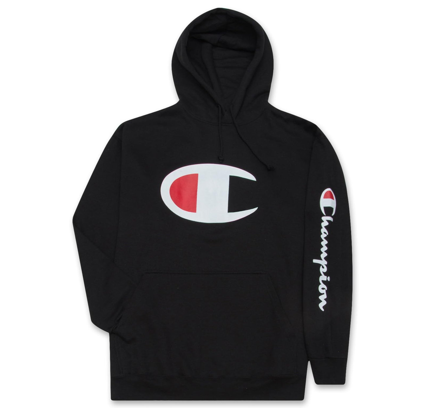 Champion Hoodie for Men Big And Tall Mens Oversized Pullover Fleece Sweatshirt Black