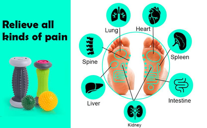 EliaValth Plantar Fasciitis Relief, Foot Roller & Massager for Plantar Fasciitis, Neuropathy & Reflexology - 2 Foot Massage Roller & Ball (Green, Large)