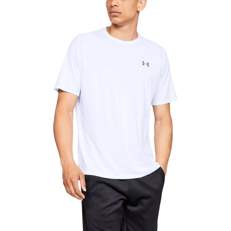 Under Armour Men's Tech 2.0 Short-Sleeve T-Shirt , White (100)/Overcast Gray, Small