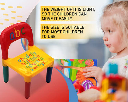 HH Home Hut Table and Chair Set Childs ABC Play Alphabet Childrens Plastic Kids Toddlers Furniture Learn & Play Educational (Yellow)