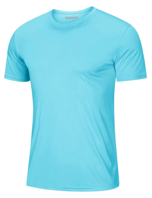 Mens Sun Shirts UPF 50+ Short Sleeve T-Shirt Fishing Shirts Quick Dry Moisture Wicking Performance Shirts Rash Guards Beach Shirts Ice Blue