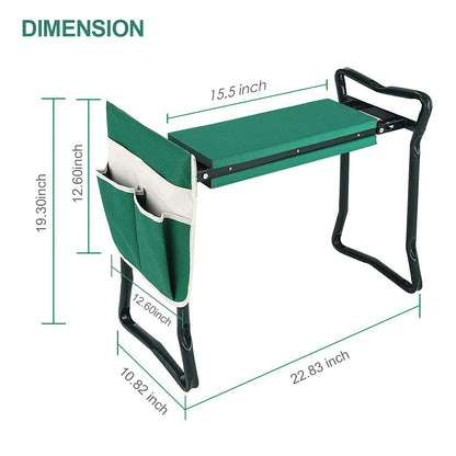 Garden Kneeler and Seat Stool Heavy Duty Garden Folding Bench with Large Tool Pocket and Soft EVA Kneeling Pad for Gardening Lovers