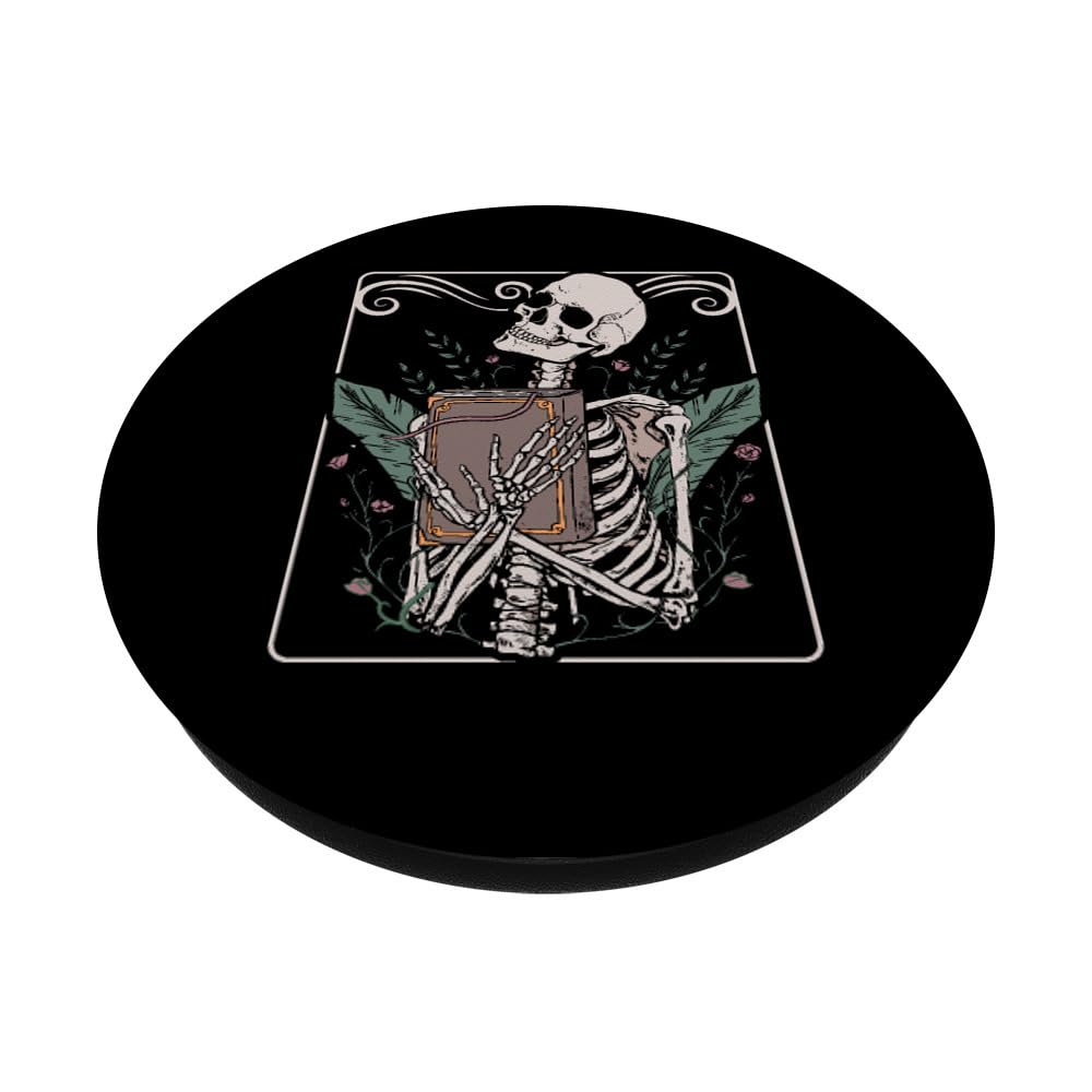 Tarot Card Skeleton Nu Goth Occult Witchcraft Witch Satanism PopSockets Adhesive PopGrip