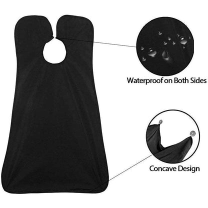 Beard Trimming Catcher Beard Bib Birthday Gifts For Men For Men With 2 Suction Cups Waterproof Non-Stick For Shaving And Trimming Grooming Accessories(Black)