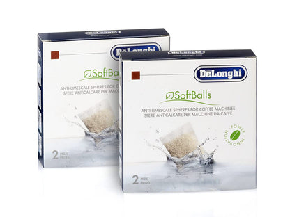 De'Longhi Softballs DLSC551, Anti Limescale Spheres for Coffee Makers, Coffee Machine Maintenance Accessory, Plant-Based Ingredients, 6 Months Duration, 2 Bags
