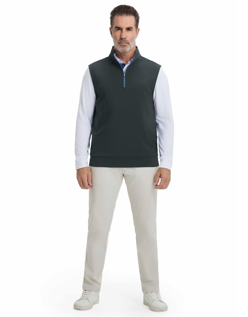 M MAELREG Men's Golf Vest Dry Fit Stretch Moisture Wicking Layer Lightweight Casual Vests Mens Pullover Quarter Zip