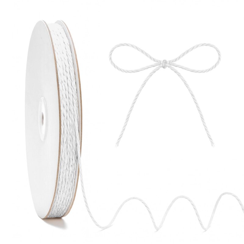 KINGLAKE White String Cotton Twine - 2mm White Butchers Cotton Bakers Twine String 328 Feet for Crafts Kitchen Cooking Meat Roasting Baking Gift Wrapping