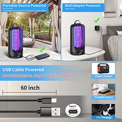 Bug Zapper for Indoor Outdoor, Rechargeable Mosquito Zapper with 3600V High Powered, Electric Pest Control Insect Fly Zapper Can Attract Gnats, Mosquitoes, Flies, Moths for Home, Patio