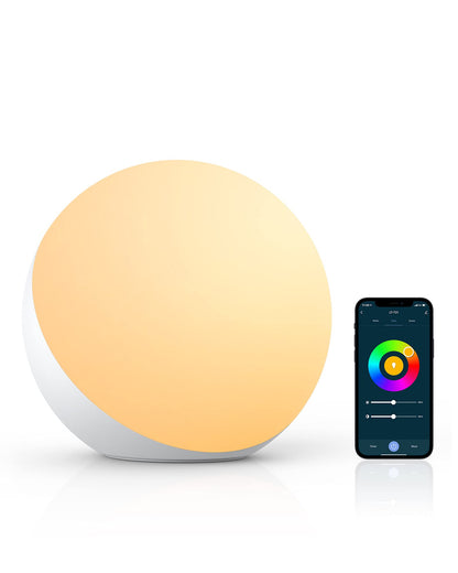 Smart Table Lamp, Dimmable Desk Lamp with App/Voice Control, LED RGB Color Changing Touch Lamp, Night Lamp for Bedroom Compatible with Alexa and Google Home