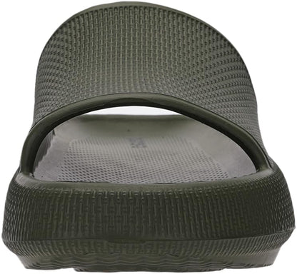 Joomra Slides Slippers for Womens Men Athletic Cushion Non-Slip Pillow House Beach Spa Garden Sandals Ladies Male Sandalias Sandles Army Green 35-36