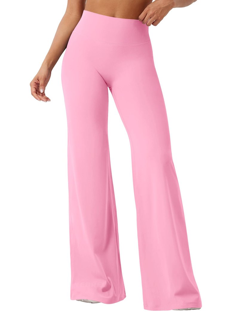 YEOREO Workout Leggings Womens No Front Seam Straight Leggings 35" High Waist Buttery Eddiy Gym Yoga Pants Bubblegum Pink S