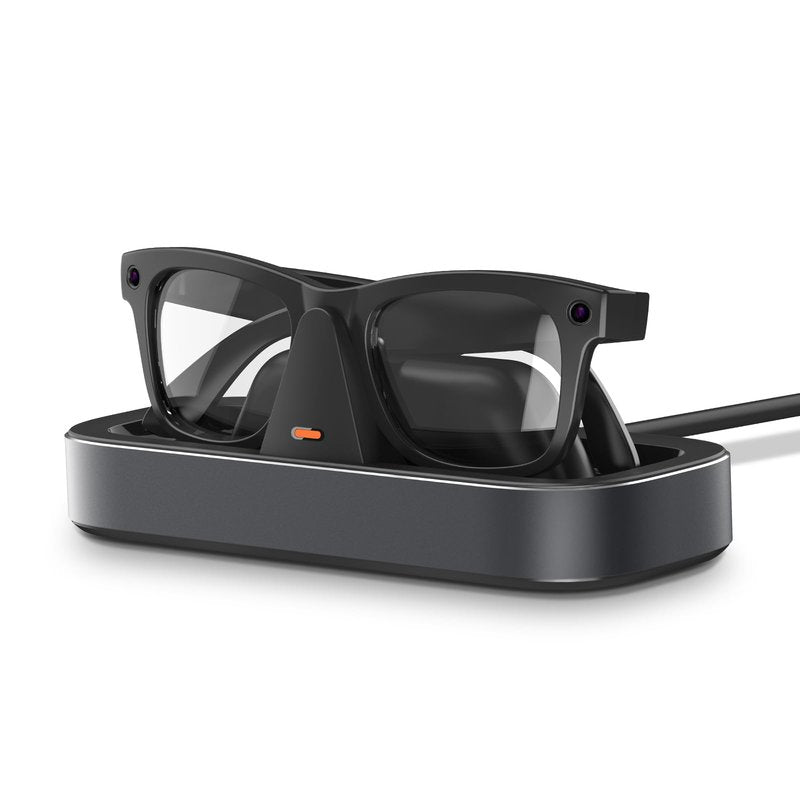 Charging Station for Meta Ray-Ban Glasses - Wayfarer, Skyler, Headliner & Oakley Meta HSTN Charger with LED Indicator (Gray)