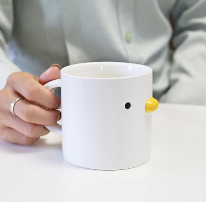 PURROOM Cute Duck Coffee Mug, Handmade Glaze Chick Cup, Safety Ceramic Milk Latte Mugs, 14 oz Cute Tea Cup. Best Gifts For Coffee & Mug Collector.