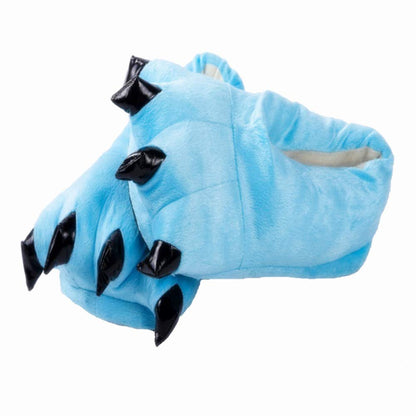 FashionFits Unisex Soft Plush Home Slippers Animal Costume Paw Claw Shoes Light Blue L