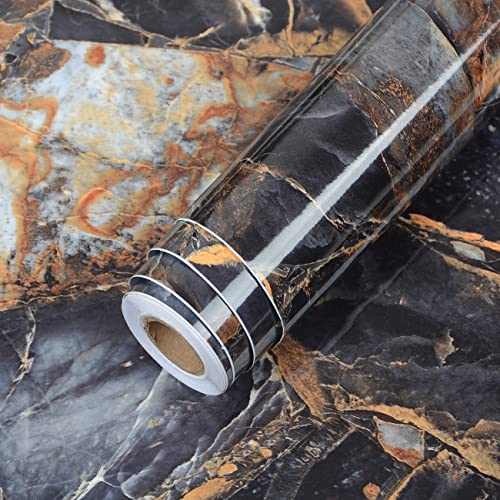 Volga Blue Marble Contact Paper 88" X 16" Marble Wallpaper Exotic Granite Self Adhesive Gloss Marble Vinyl Wrap Film for Kitchen Countertop Peel Stick Wall Paper for Cabinets Wall Funiture