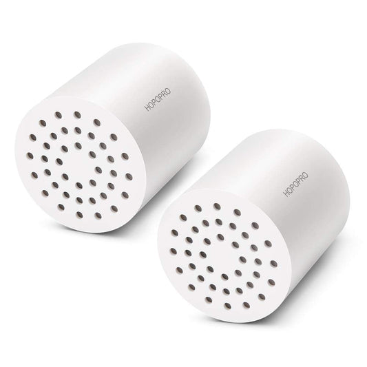 HOPOPRO NBC News Recommended Brand 18 Stages Shower Filter Replacement 2 Pack High Output Shower Filter Cartridge Replacement for Shower Systems Removing Chlorine Fluoride Heavy Metals