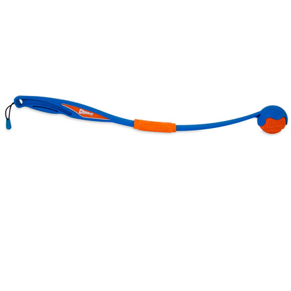 Chuckit! Fetch & Fold Dog Ball Launcher Pick Up and Throw Hands Free Dog Toy Rubber Fetch Ball Thrower Set