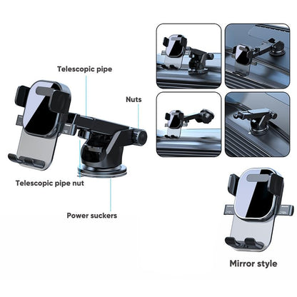 Car Phone Holder Mount, Air Vent Universal Car Mount with Retractable Base for Dashboard and All Smartphones, Black