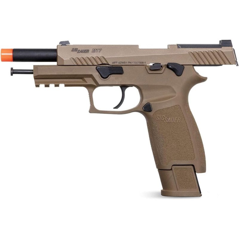 Sig Sauer Proforce 6mm BB Caliber Metal Slide Construction with Full Blow-Back Action 21rd M17 Airsoft Pistol, Coyote Tan, CO2 Power Source