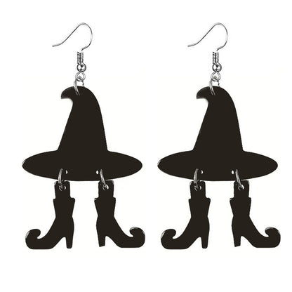 ONLYJUMP Halloween Cute Ghost Pumpkin Earrings for Women Cartoon Cat Spider Earrings Halloween Acrylic Earrings Fun Earrings (Ghost Boot)