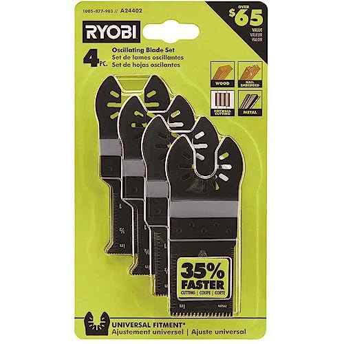 Ryobi 4-Piece Wood and Metal Oscillating Multi Tool Blade Set