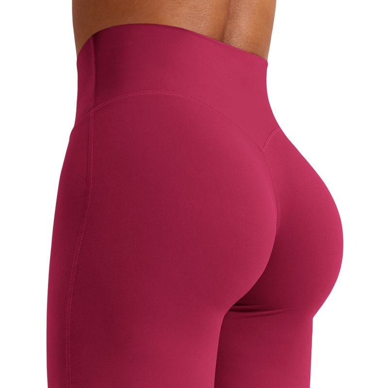 YEOREO Workout Leggings Womens No Front Seam Straight Leggings 29" High Waist Buttery Eddiy Gym Yoga Pants Ruby Red XL